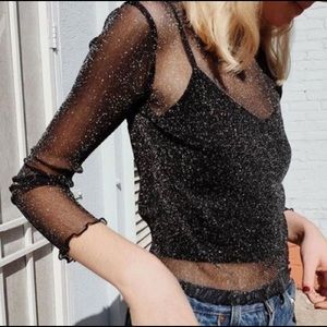 Sparkly mesh tight top urban